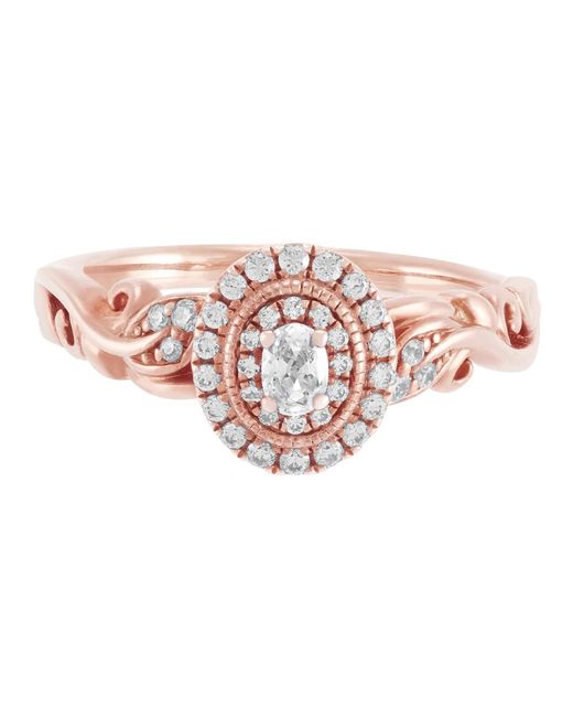 Macy's Pink Diamond Halo Ring (1/3 Ct. T.w.