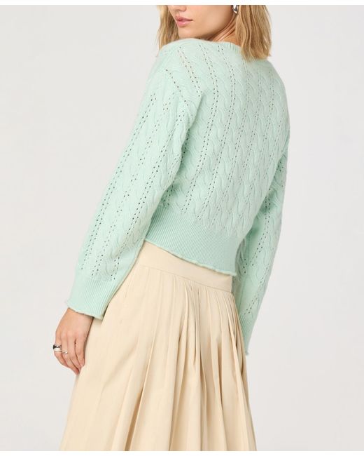 Astr Green V-neck Button-front Sweater