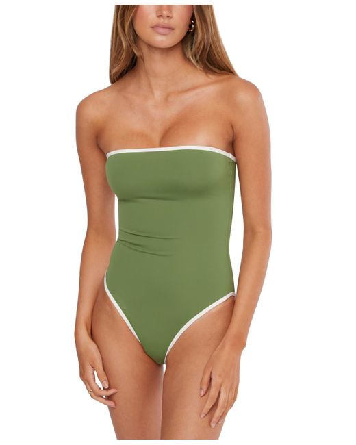 WeWoreWhat Green Strapless One Piece Swimsuit