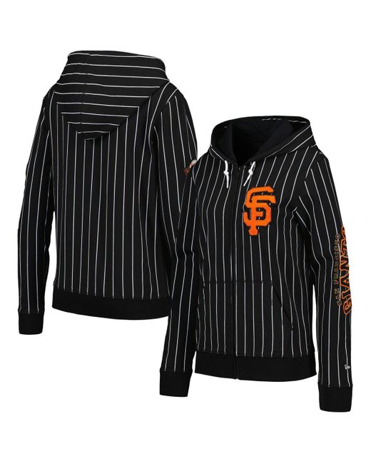 KTZ Black San Francisco Giants Pinstripe Tri-blend Full-zip Jacket