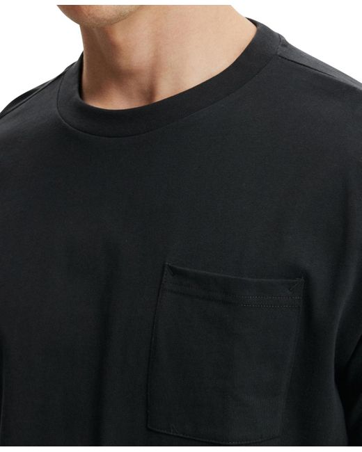 Cotton On Black Box Fit Pocket T-shirt for men
