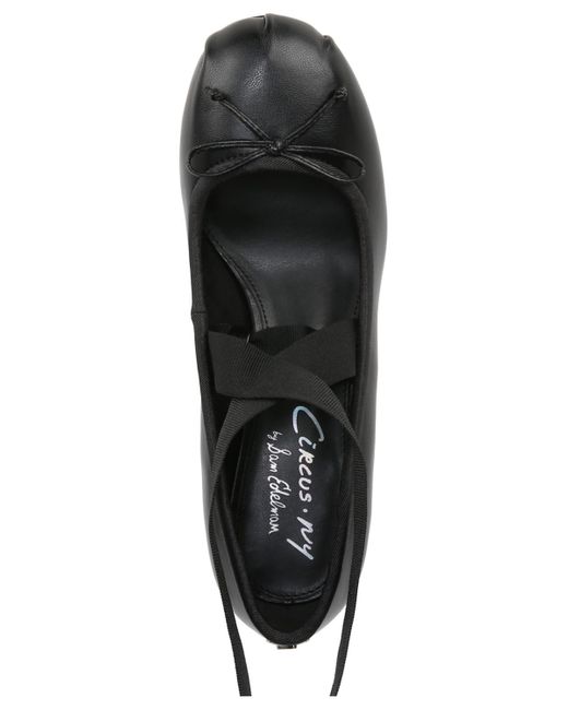 Circus by Sam Edelman Black Della Lace-up Block-heel Ballet Pumps