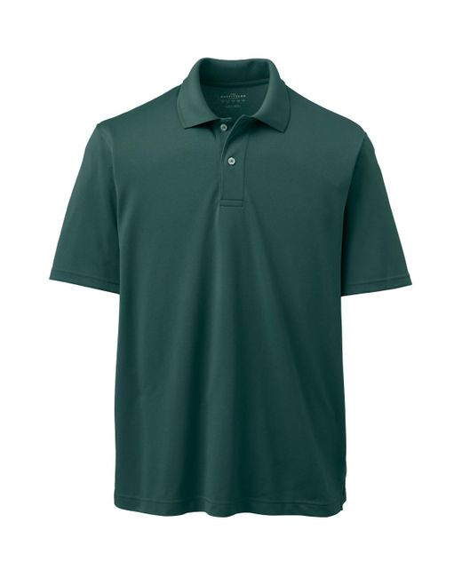 Lands' End Green School Uniform Short Sleeve Polyester Polo for men