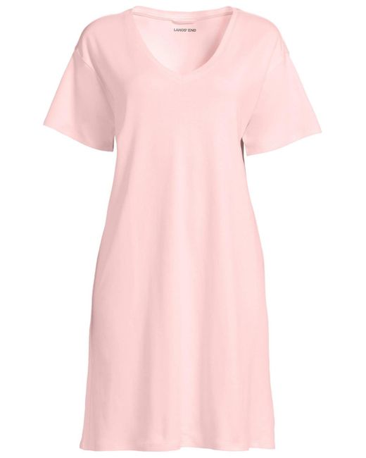 Lands' End Pink Interlock Above The Knee Nightgown