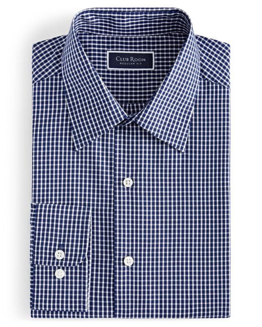 Club Room Blue Regular-fit Dress Shirt for men