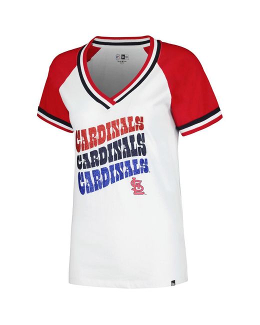 KTZ Red St. Louis Cardinals Jersey Double Binding Raglan V-neck T-shirt for men