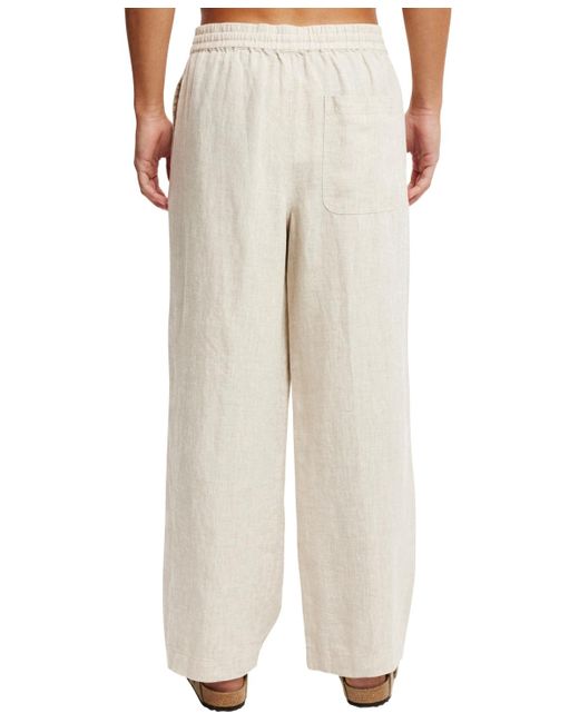 Cotton On White Super baggy Linen Pant for men
