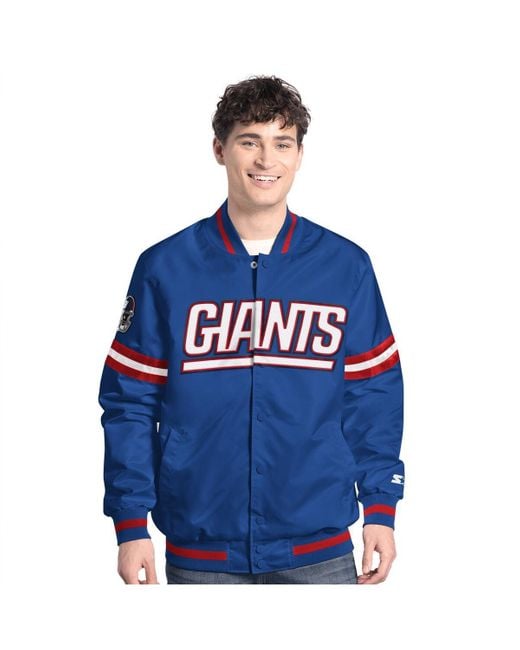 Starter Blue New York Giants Scout Full-snap Varsity Jacket for men