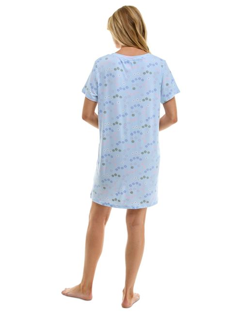 Roudelain Blue Printed Short-sleeve Sleepshirt