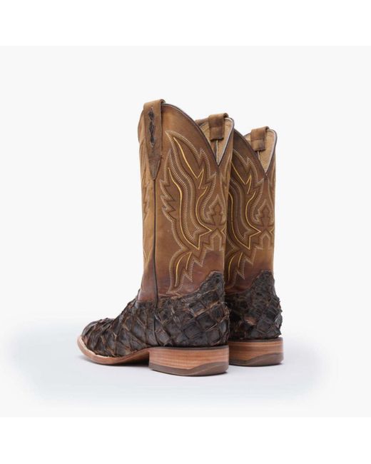 Durango Premium Exotics Dark Brown Pirarucu Western Boot for men