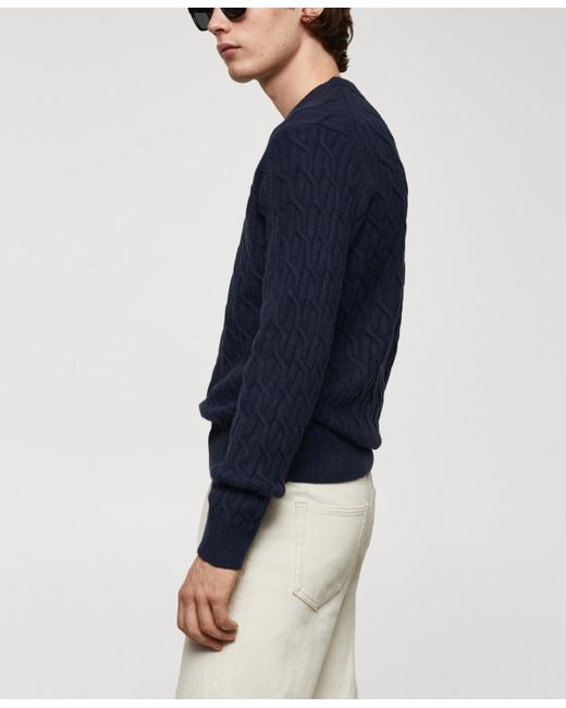 Mango White Braided Knitted Sweater