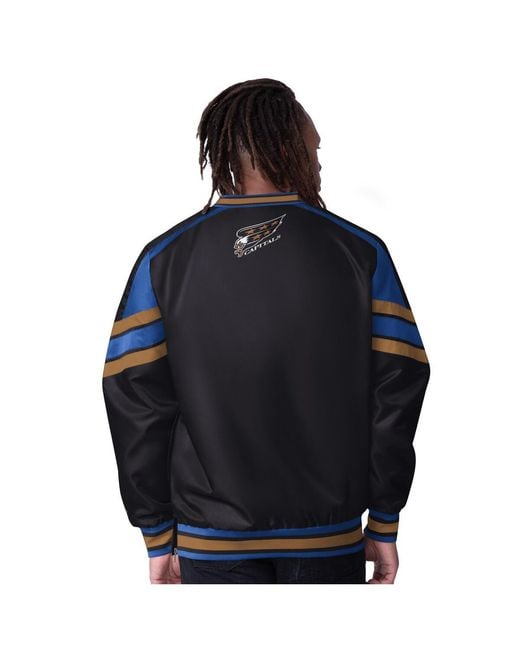 Starter Blue Washington Capitals Reliever V-neck Pullover Jacket for men