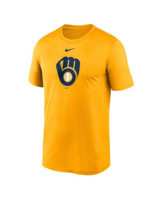 Nike Orange Gold Milwaukee Brewers Legend Fuse Large Logo Performance T-shirt for men