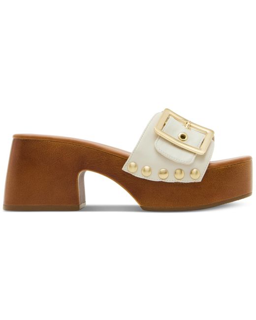 Madden Girl Brown Woodlandd Plaform Block-heel Sandals