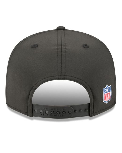 KTZ Black Las Vegas Raiders 2025 Sideline Split Panel 9fifty Snapback Hat for men
