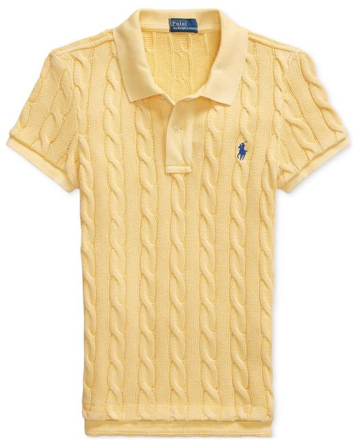 Polo Ralph Lauren Metallic Cable-knit Polo Shirt