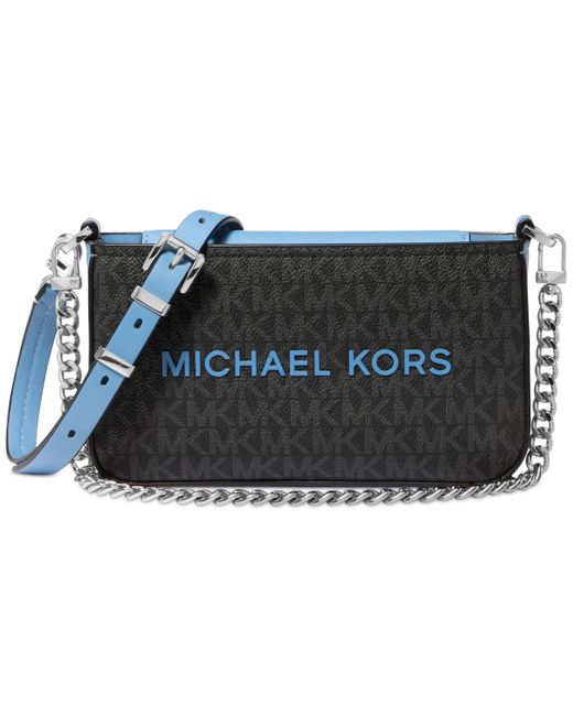 Michael Kors Black Michael Bryant Small Double Zip Chain Camera Crossbody