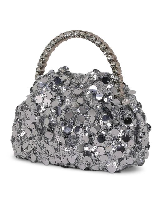 Badgley Mischka White Woman's Dolly Sequin Clutch Bag
