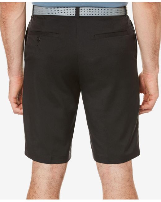 Flat-front Shorts in Black for Men 