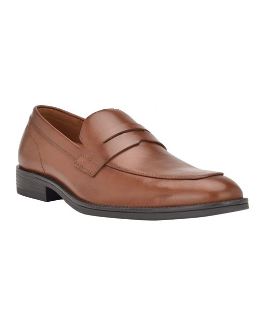 Calvin Klein Jay Pointy Toe Slip-on Dress Loafers in Brown for Men | Lyst