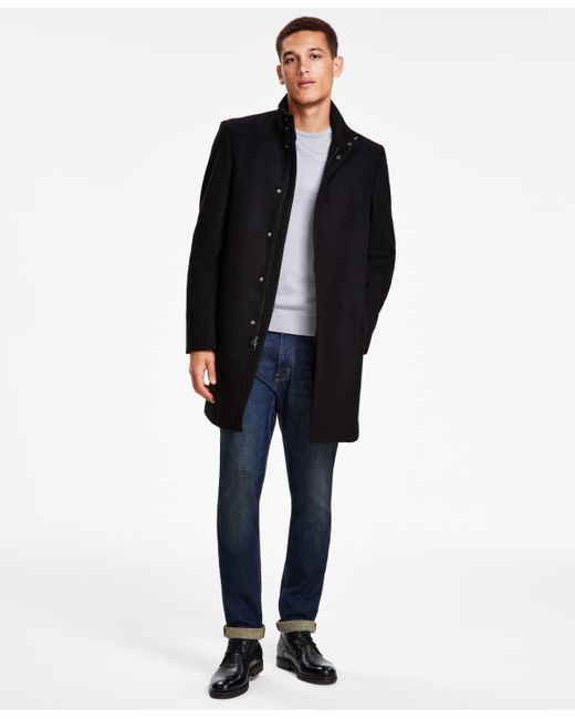 Calvin Klein Black Mayden Slim-fit Overcoat for men
