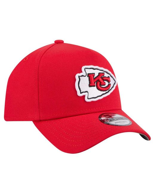 KTZ Red Kansas City Chiefs A-frame 9forty Adjustable Hat for men