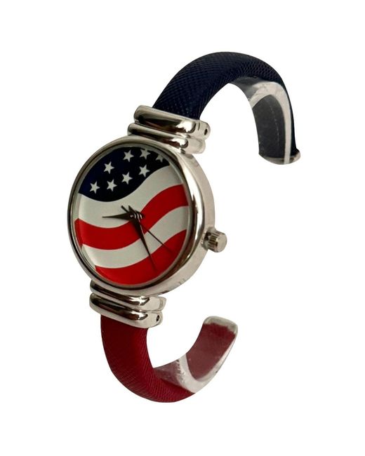 Olivia Pratt Red American Bangle Watch