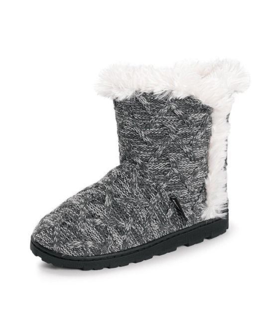 Muk Luks Gray Cheyenne Slipper Boots