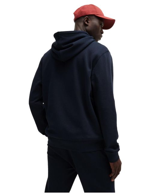 Boss Blue Boss By Logo Patch Cotton-terry Hoodie for men