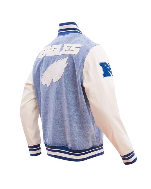 Pro Standard Distressed Philadelphia Eagles Varsity Blues Full-snap Varsity Jacket for men