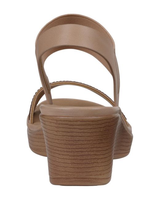 Gc Shoes Brown Nia Embellished Elastic Wedge Sandals