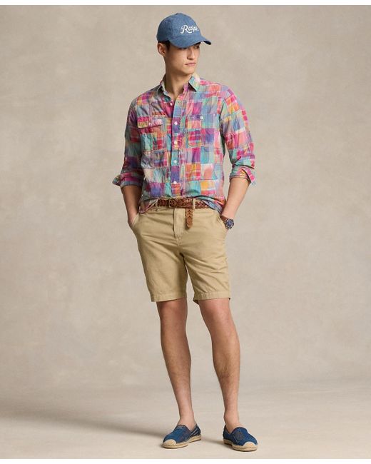 Polo Ralph Lauren Natural 8.5-inch Classic-fit Linen-cotton Shorts for men