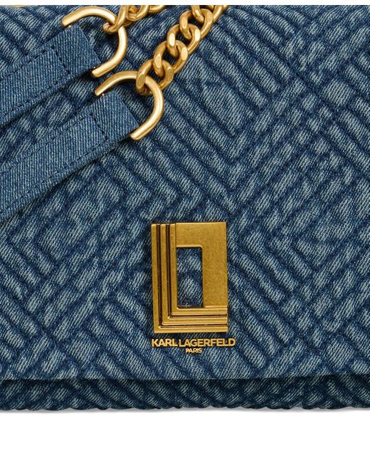 Karl Lagerfeld Blue Lafayette Small Denim Shoulder Bag