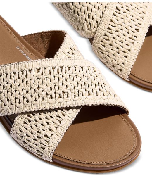 Fitflop Brown Gracie Woven Cross Slide Sandals