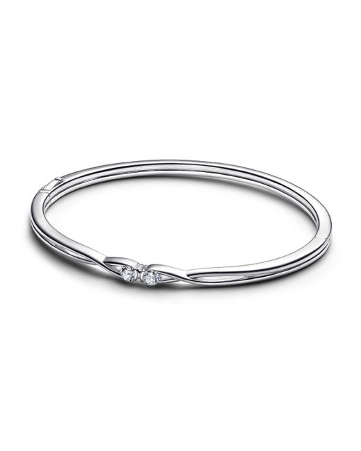 Pandora Metallic Infinite Double Facing Lab-grown Diamond Bangle Bracelet