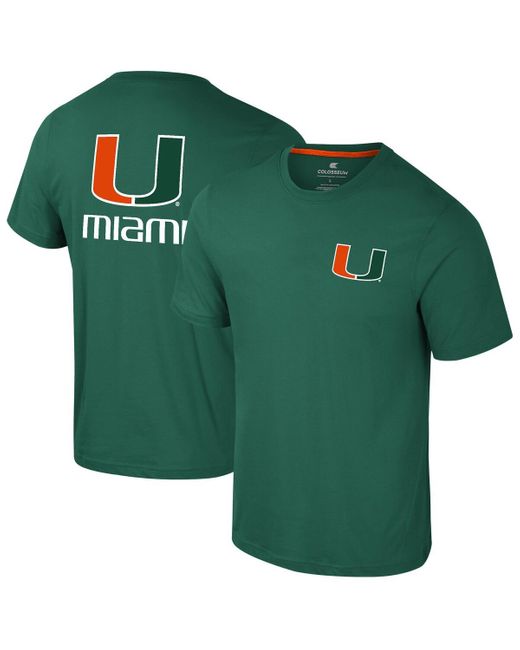Colosseum Athletics Green Miami Hurricanes Logo Lockup Active Blend T-shirt for men