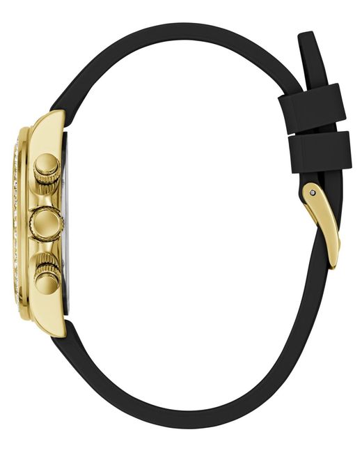 Guess Metallic Gold-tone Silicone Multi-function Watch