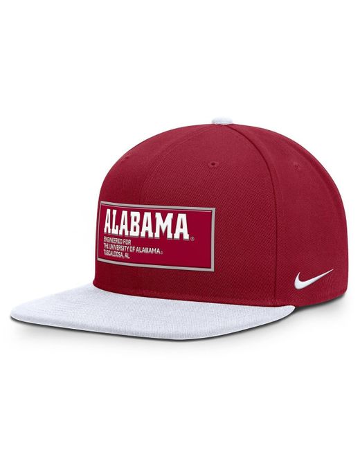 Nike Red Crimson/white Alabama Crimson Tide 2025 On-field Patch Pro Dri-fit Snapback Hat for men