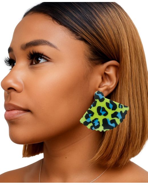 Swanky Designs Green Liora Mini Fan Stud Earrings