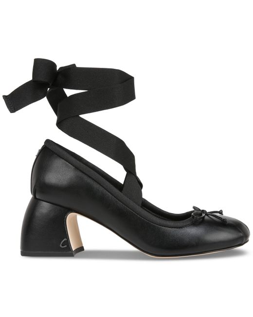 Circus by Sam Edelman Black Della Lace-up Block-heel Ballet Pumps
