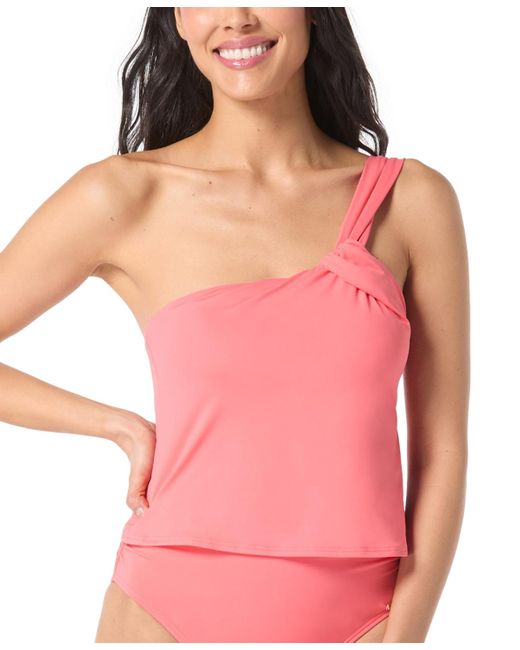 Vince Camuto Pink One-shoulder Tankini Top