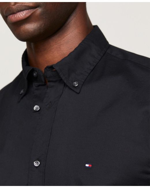 Tommy Hilfiger Blue Regular-fit Stretch Poplin Button-down Shirt for men