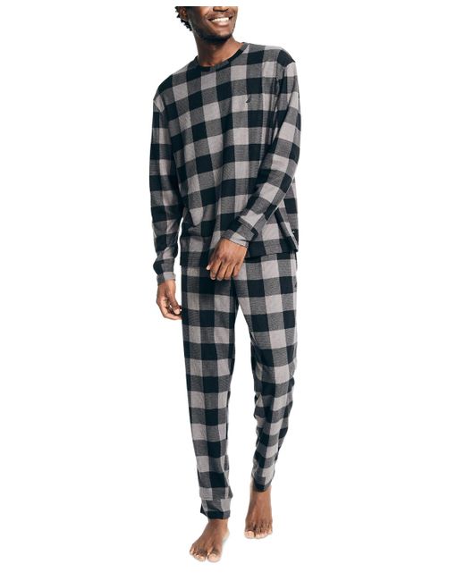 Nautica Blue 2-pc. Relaxed-fit Waffle-knit T-shirt & Pajama Pants Set for men