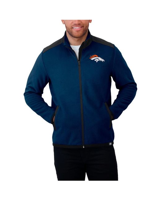 Fanatics Blue Darius Rucker Collection By Denver Broncos Color Block Polar Fleece Full-zip Jacket for men