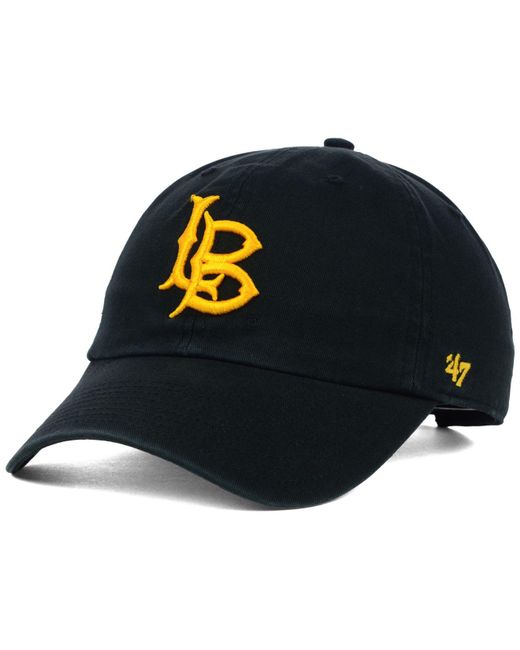 47 Brand Black Long Beach State 49ers Ncaa Clean-up Cap for men