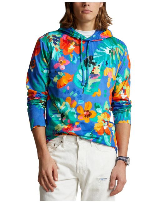 Polo Ralph Lauren Blue Big & Tall Hooded Floral T-shirt for men