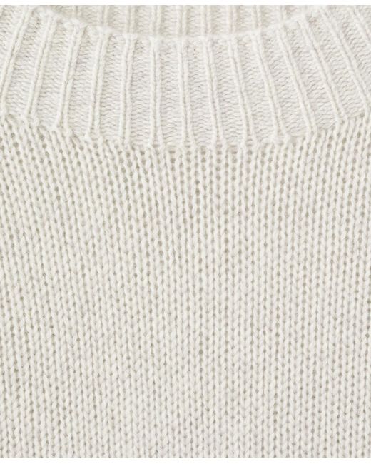 Mango White Structured Wool-blend Knitted Sweater for men