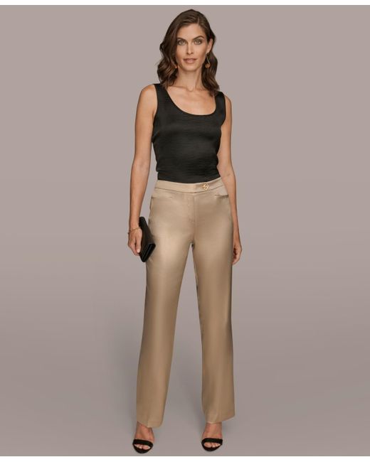 Donna Karan Natural Novelty Straight-leg Mid-rise Pants