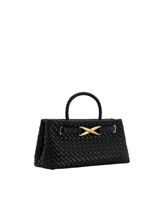 JW PEI Black Elora Small Woven Tote Bag