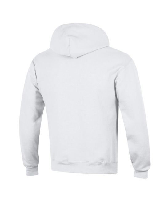 Champion White Wisconsin Badgers Arched Logo Fleece Pullover Hoodie for men